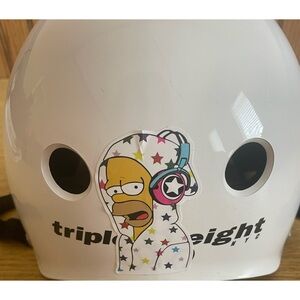 White Triple Eight skateboard Helmet
